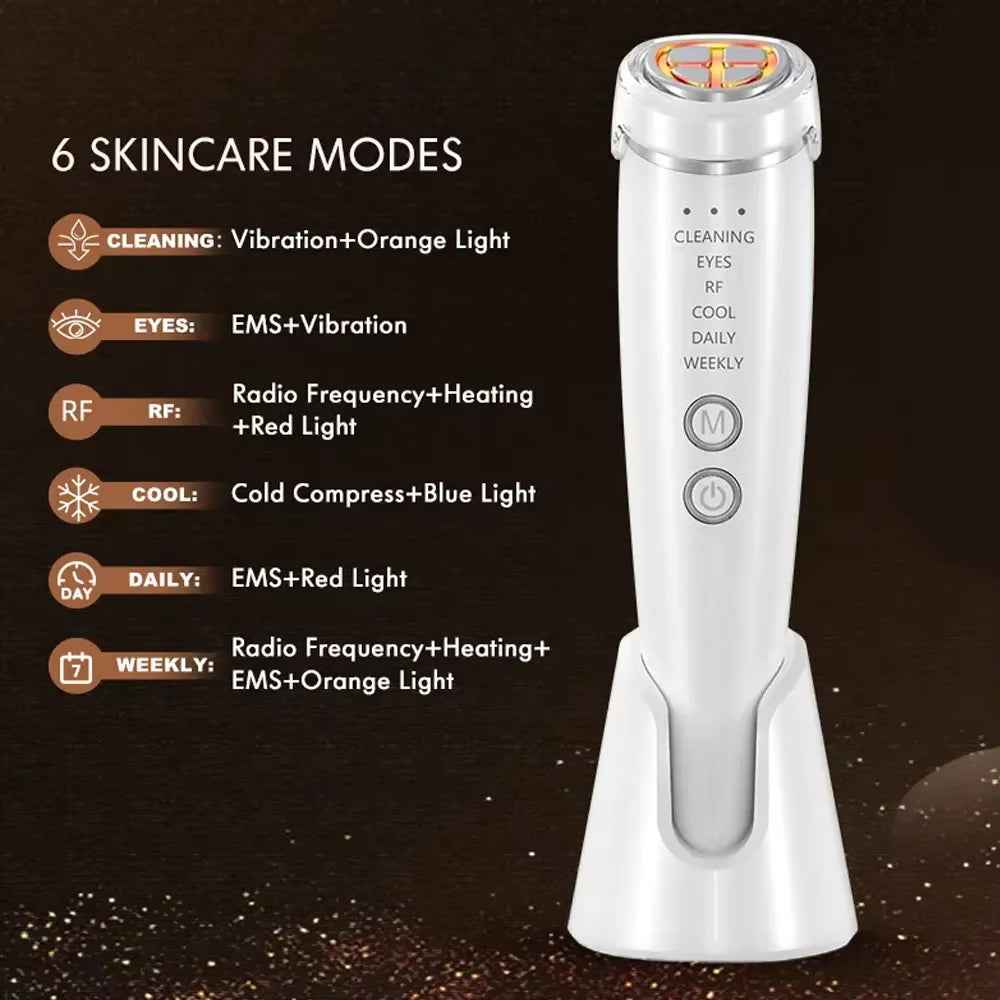 5-in-1 Facial Massager | Microcurrent, Red & Blue LED Light Therapy, Hot & Cold - Essence Bleu
