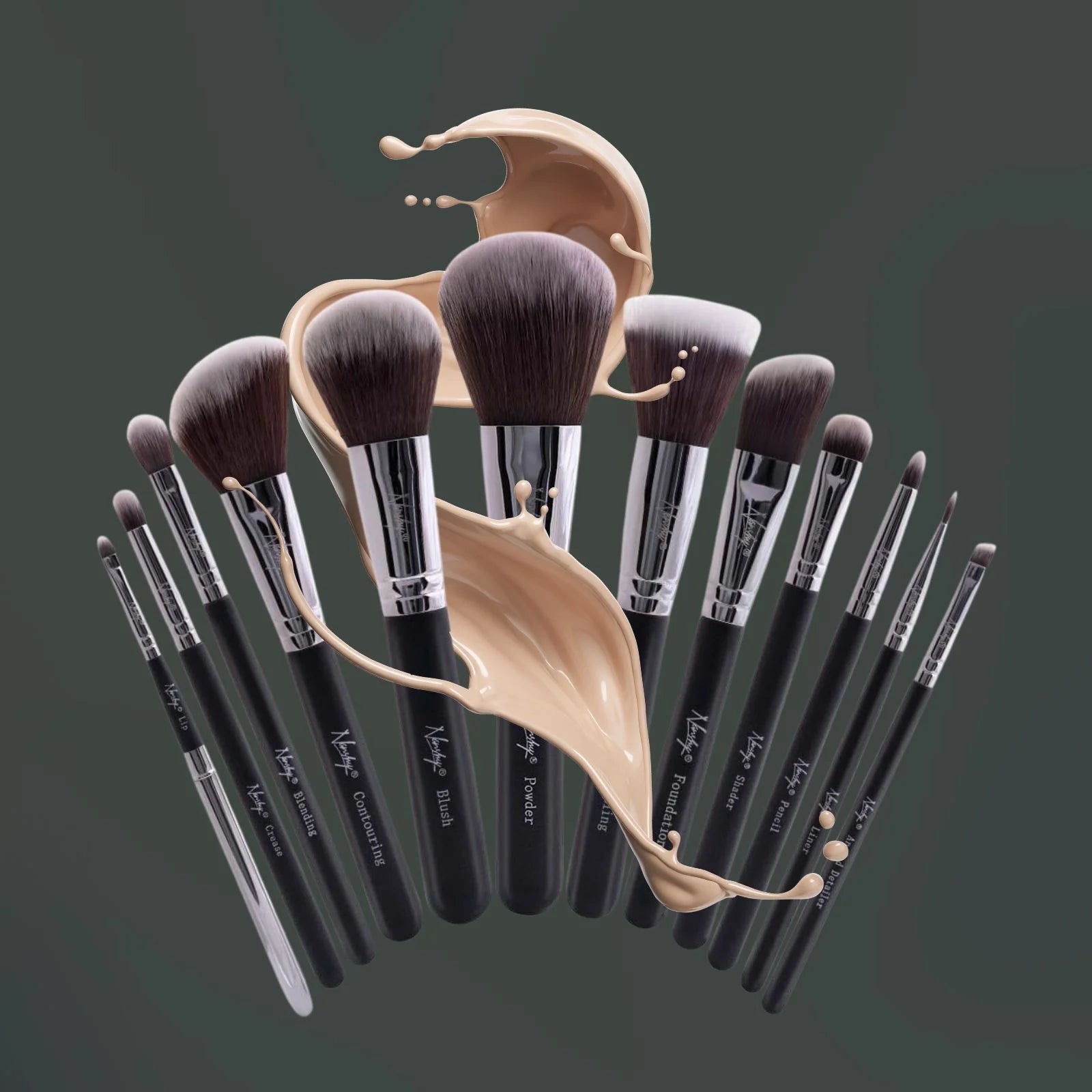 Nanshy Masterful Collection | 12-Piece Professional Makeup Brush Set (Vegan & Cruelty-Free) - Essence Bleu