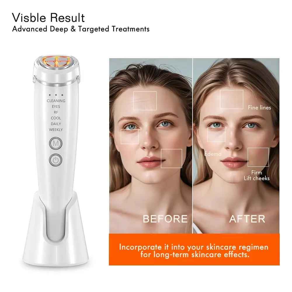5-in-1 Facial Massager | Microcurrent, Red & Blue LED Light Therapy, Hot & Cold - Essence Bleu