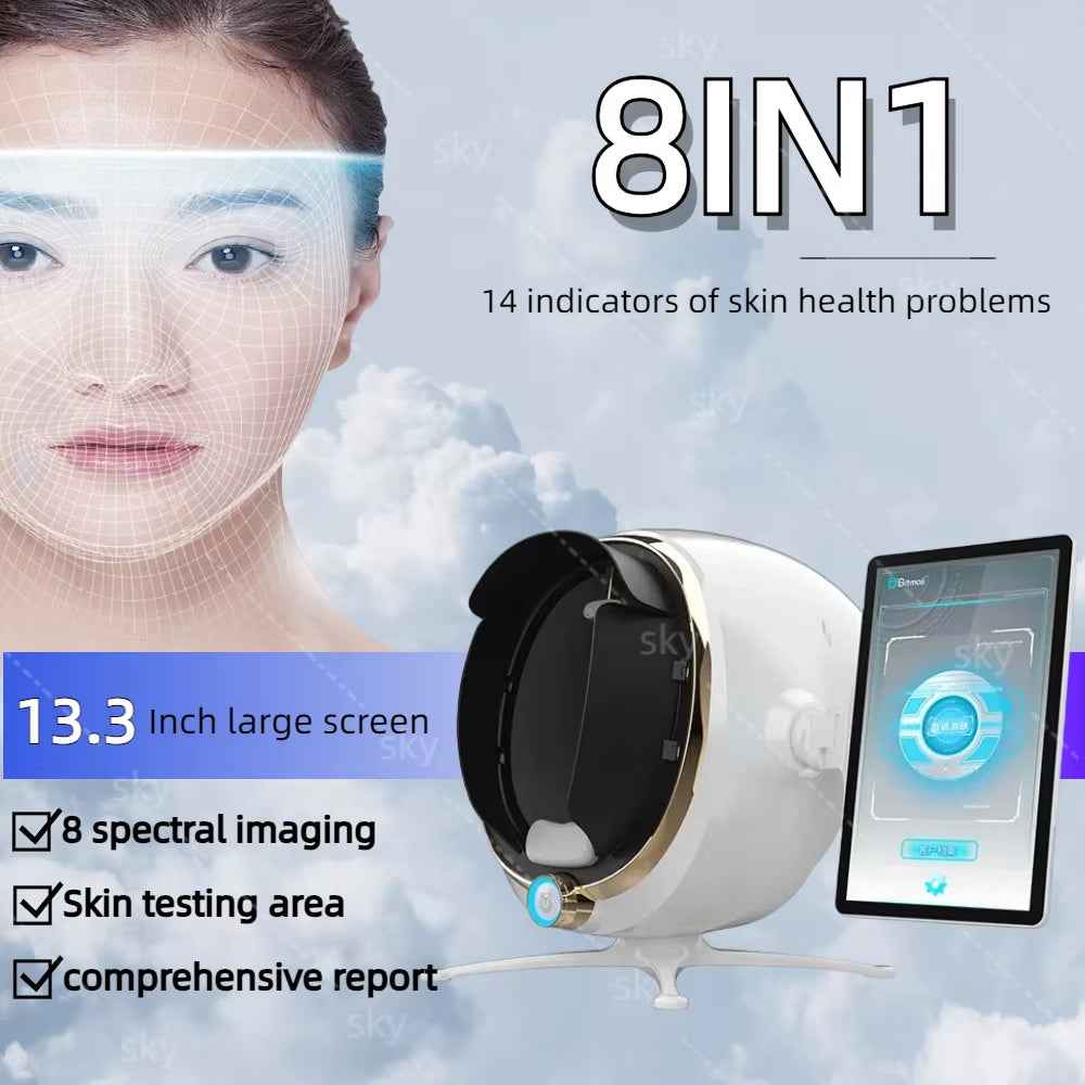 Portable AI Skin Analyzer Machine | 3D Face Scanner with 28MP Camera | 13 Languages - Essence Bleu