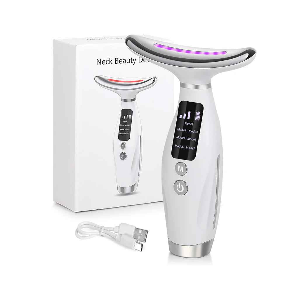 7 Color LED Face and Neck Massager | Firming and Light Therapy - Essence Bleu