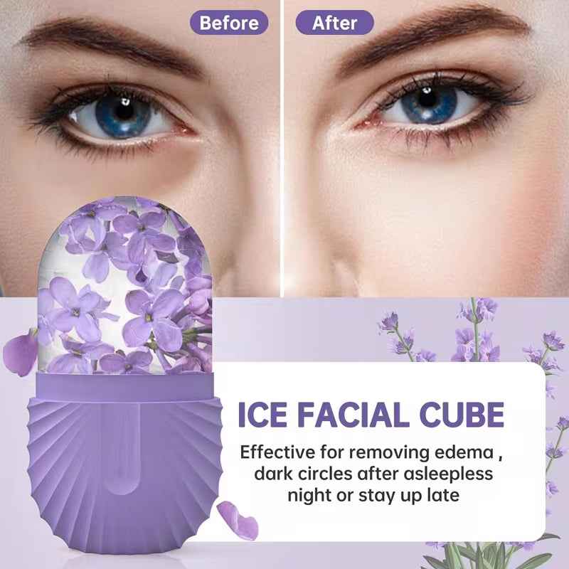 Ice Facial Roller Skincare Beauty Tool for Lifting and Contouring with Ice Cube Trays and Globe Balls - Essence Bleu