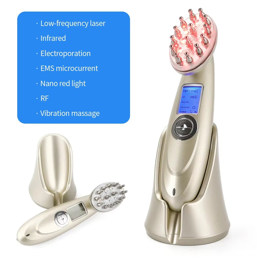 7-in-1 Hair Growth Comb with Red Light, RF & EMS | Anti-Hair Loss Therapy - Essence Bleu