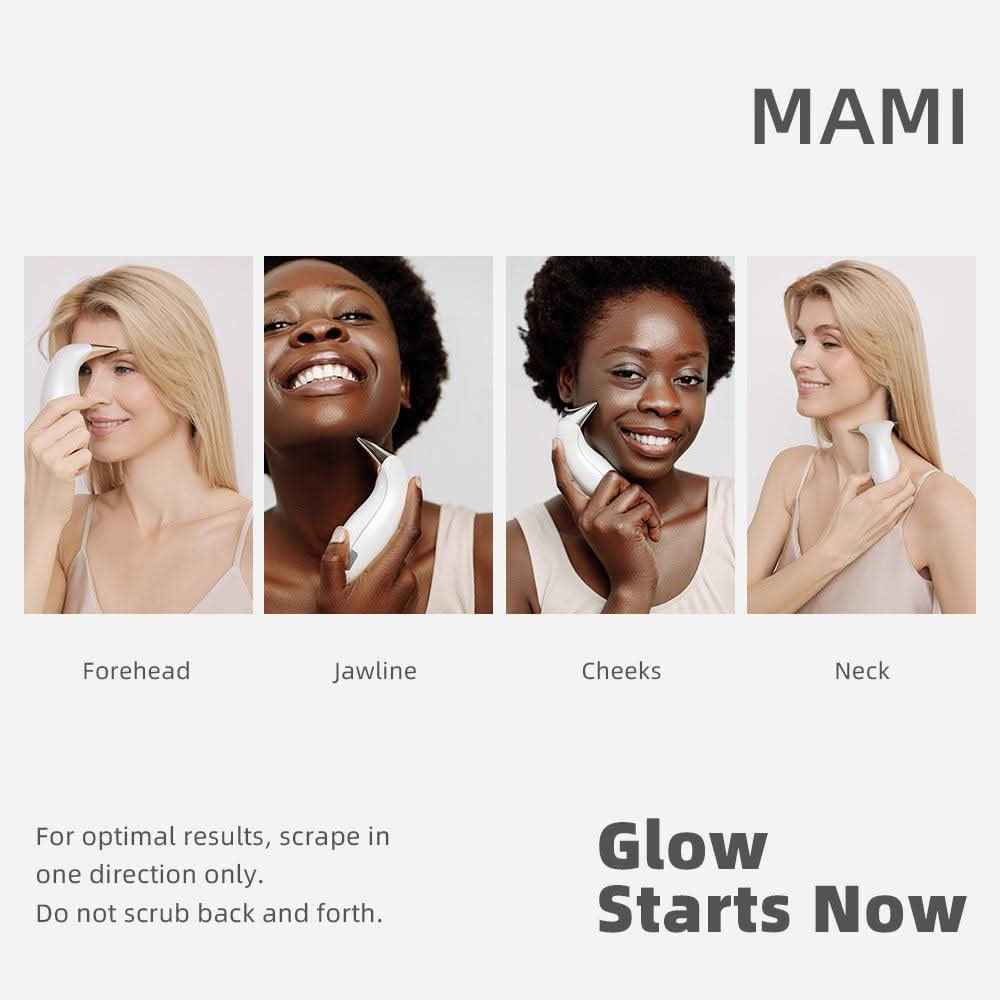 MAMI 4-in-1 LED Facial Massager | Hot & Cold Therapy with Vibration for Anti-Aging, Sculpting & Acne - Essence Bleu