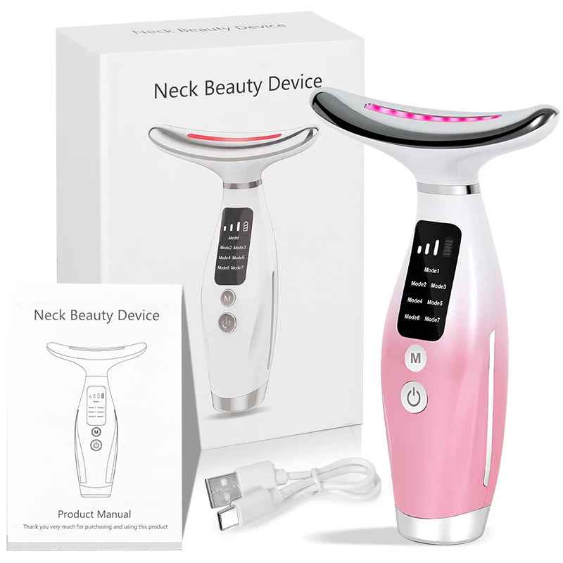 7 Color LED Face and Neck Massager | Firming and Light Therapy - Essence Bleu