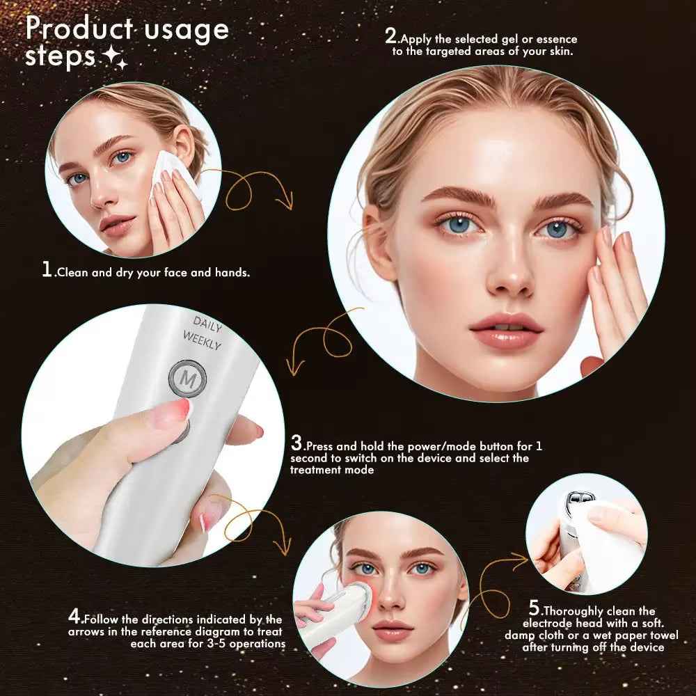 5-in-1 Facial Massager | Microcurrent, Red & Blue LED Light Therapy, Hot & Cold - Essence Bleu