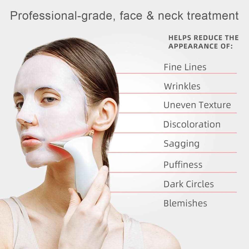 MAMI 4-in-1 LED Facial Massager | Hot & Cold Therapy with Vibration for Anti-Aging, Sculpting & Acne - Essence Bleu
