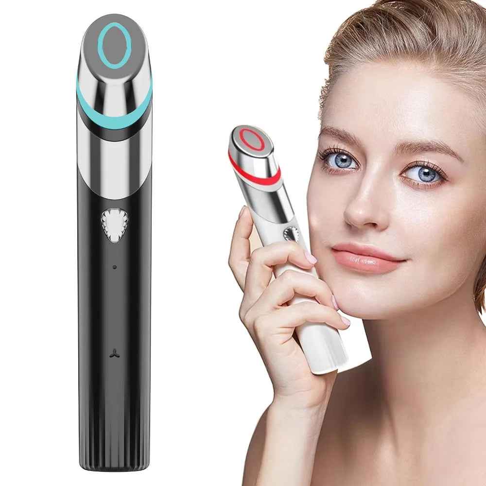 4-in-1 Microcurrent Facial Toning Wand | Red Light Therapy, Heat & Vibrating Massage Tool - Essence Bleu