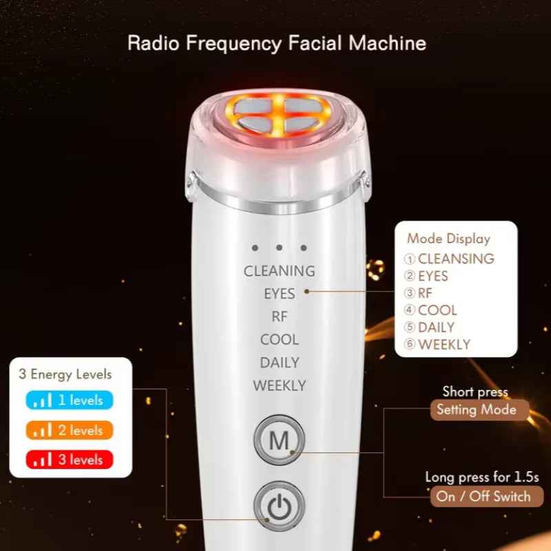 5-in-1 Facial Massager | Microcurrent, Red & Blue LED Light Therapy, Hot & Cold - Essence Bleu