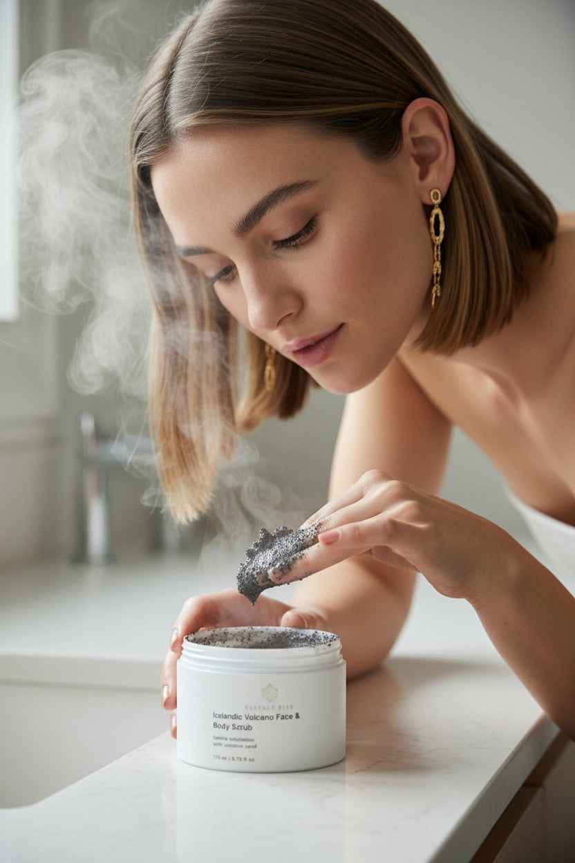 Icelandic Volcano Scrub - Exfoliating Face & Body Treatment - Essence Bleu