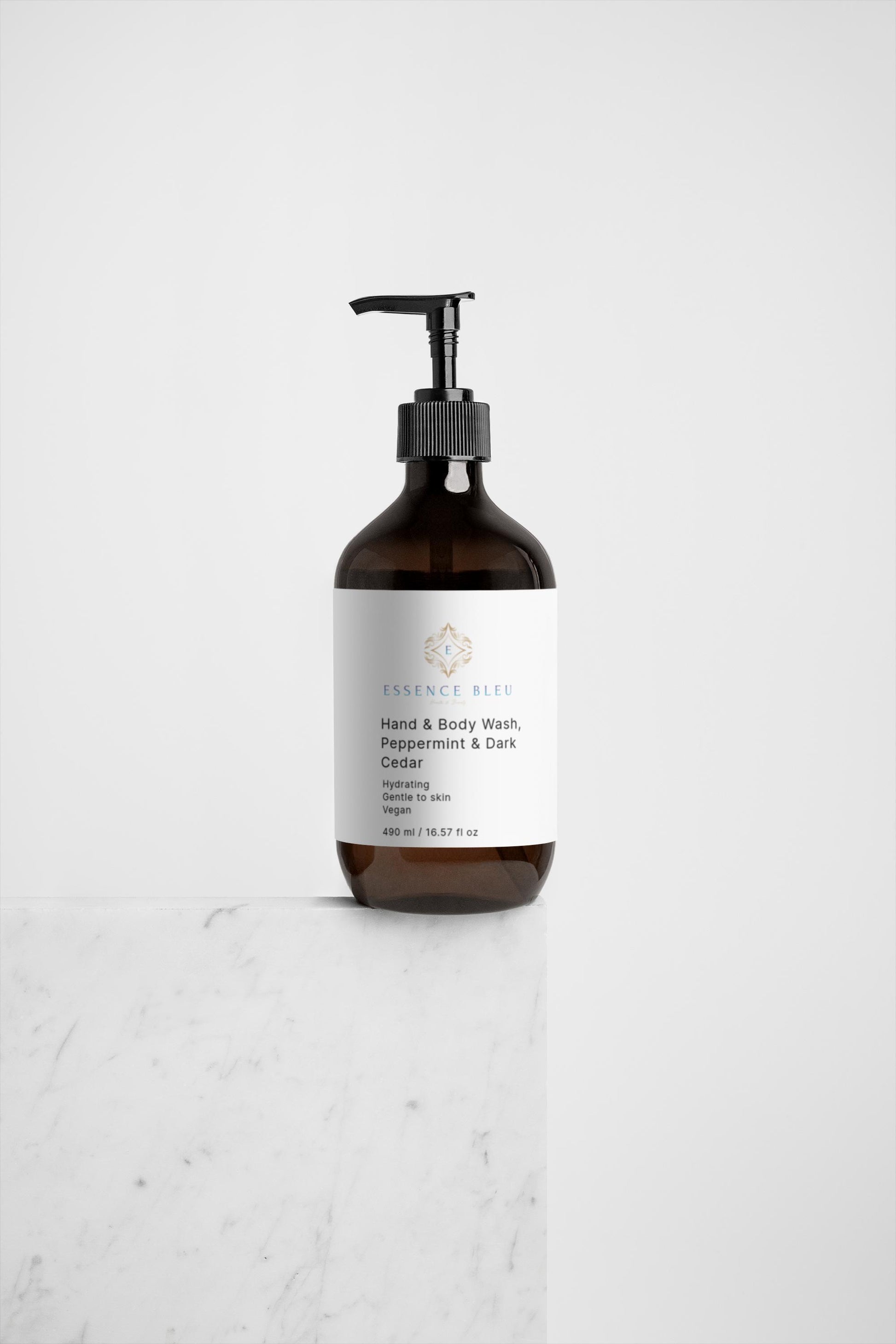 Peppermint Dark Cedar Hand Body Wash for a Refreshing Clean Feel - Essence Bleu