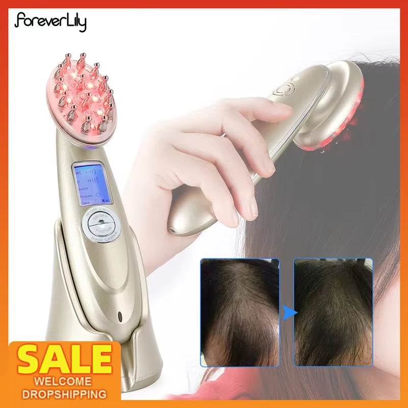 7-in-1 Hair Growth Comb with Red Light, RF & EMS | Anti-Hair Loss Therapy - Essence Bleu