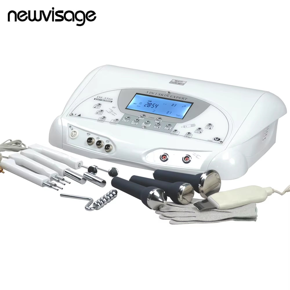 Skin Expert IM-5566 Ultrasonic Face Body Massage BIO Microcurrent Skin Lifting Wrinkle Remove Magic Gloves Skin Scrubber Machine - Essence Bleu