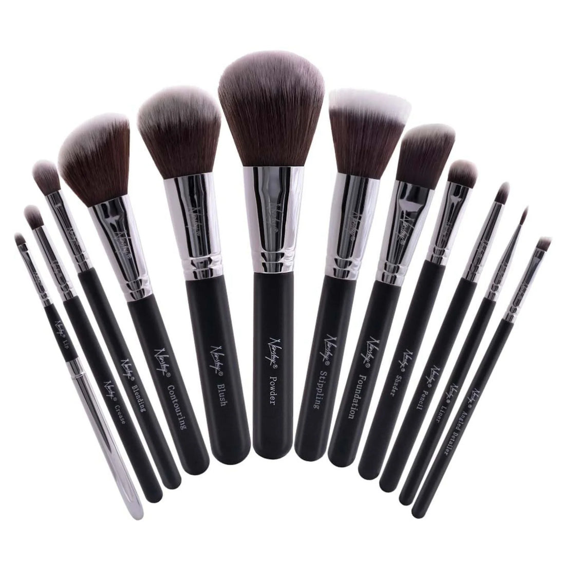 Nanshy Masterful Collection | 12-Piece Professional Makeup Brush Set (Vegan & Cruelty-Free) - Essence Bleu