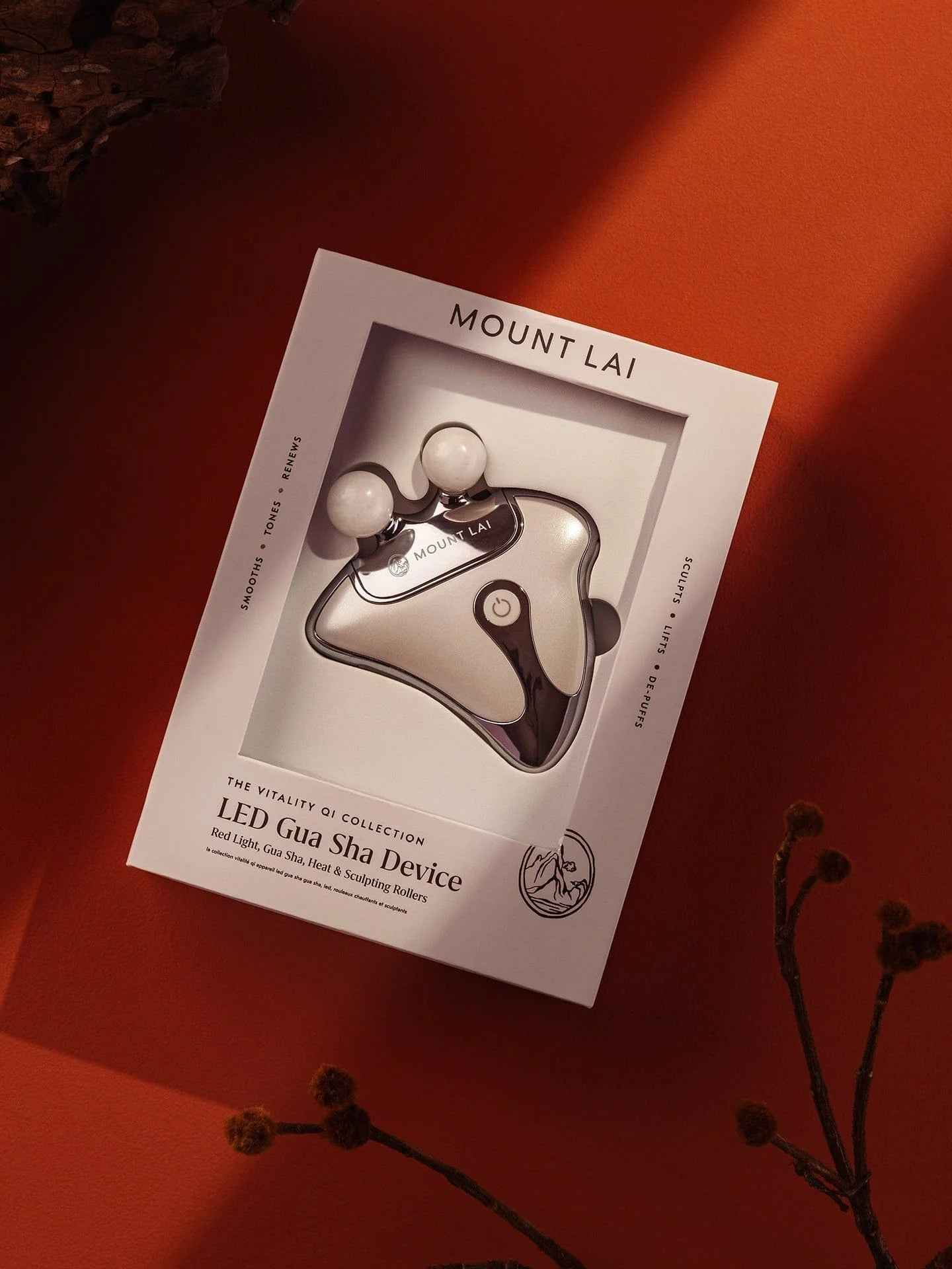 Vitality Qi 4-in-1 LED Gua Sha Device | Heated Red Light Therapy for Sculpting & Anti-Aging - Essence Bleu