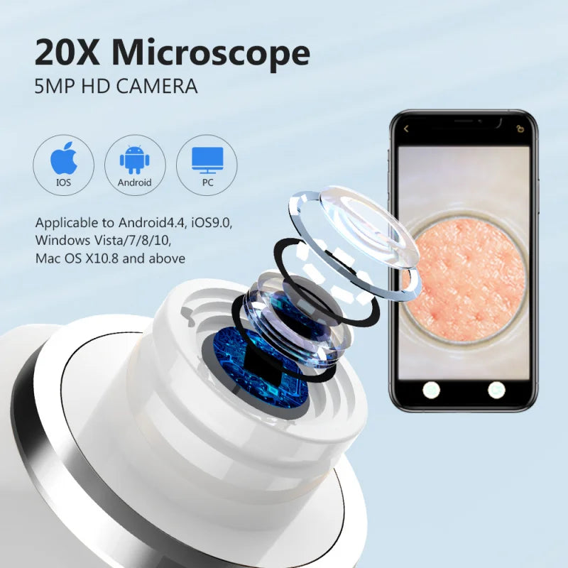Beauty Multifunctional Cleaning and Beauty Instrument App Control Wifi Visual Pore with Camera