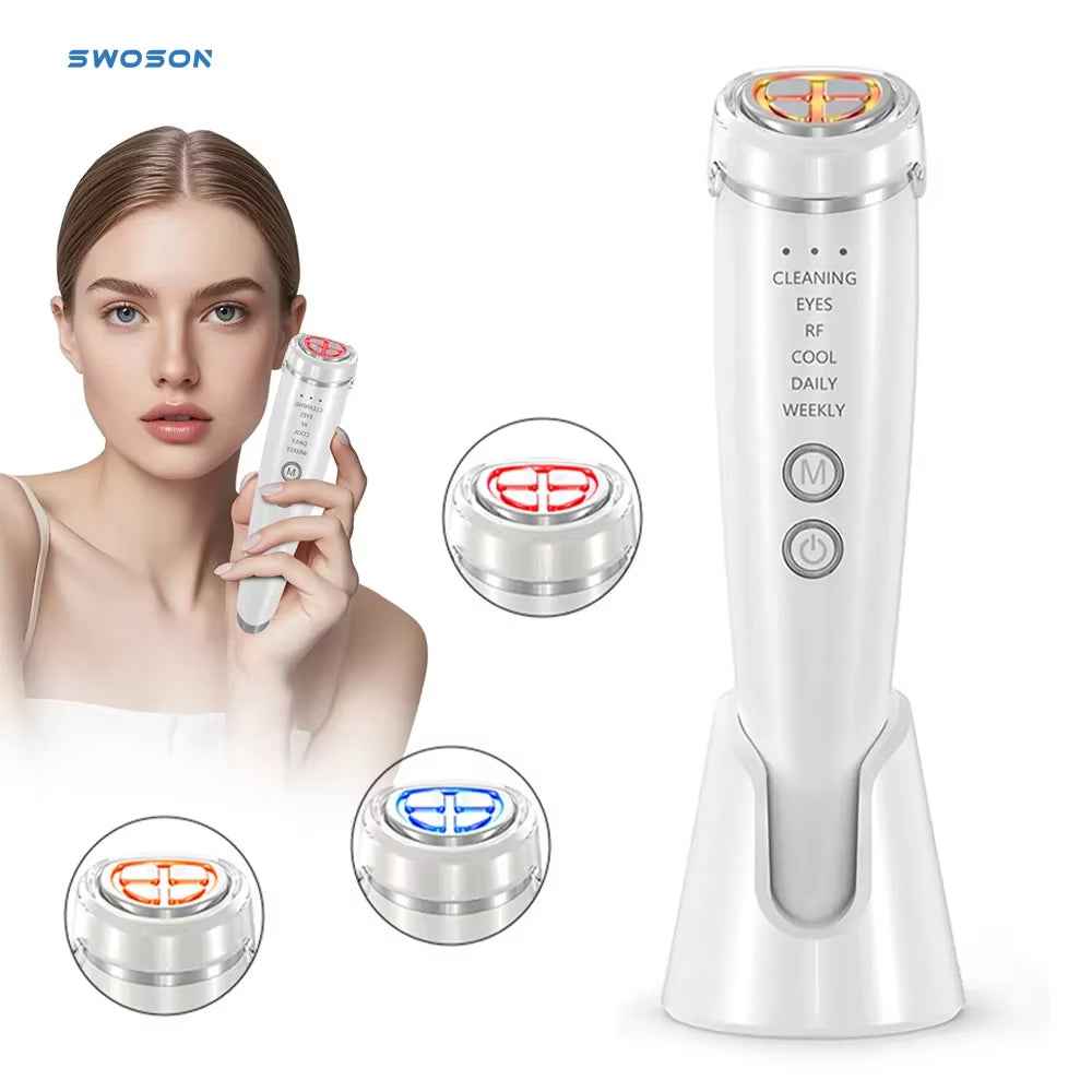 5-in-1 Facial Massager | Microcurrent, Red & Blue LED Light Therapy, Hot & Cold - Essence Bleu