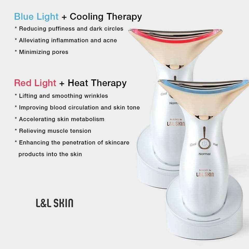 MAMI 4-in-1 LED Facial Massager | Hot & Cold Therapy with Vibration for Anti-Aging, Sculpting & Acne - Essence Bleu