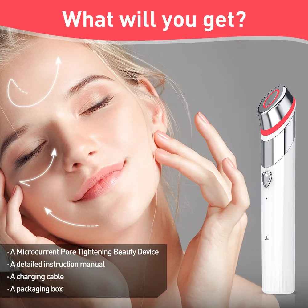 4-in-1 Microcurrent Facial Toning Wand | Red Light Therapy, Heat & Vibrating Massage Tool - Essence Bleu