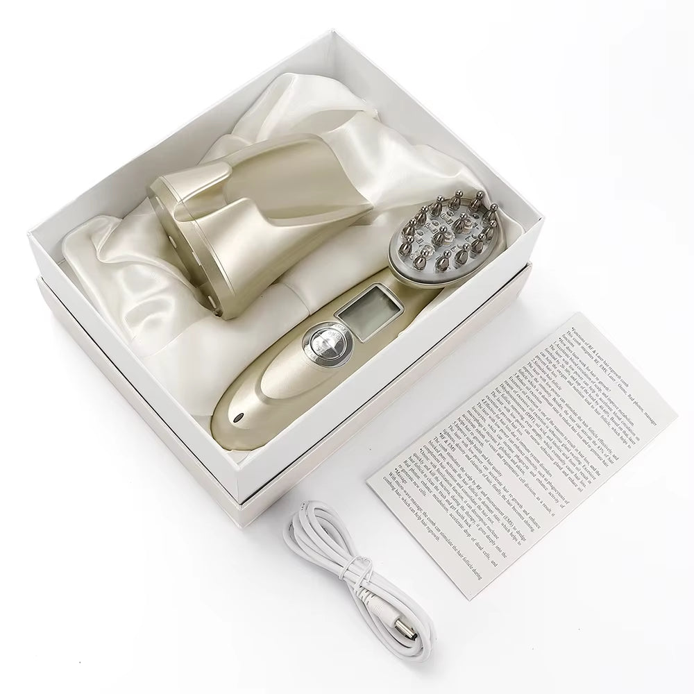 7-in-1 Hair Growth Comb with Red Light, RF & EMS | Anti-Hair Loss Therapy - Essence Bleu