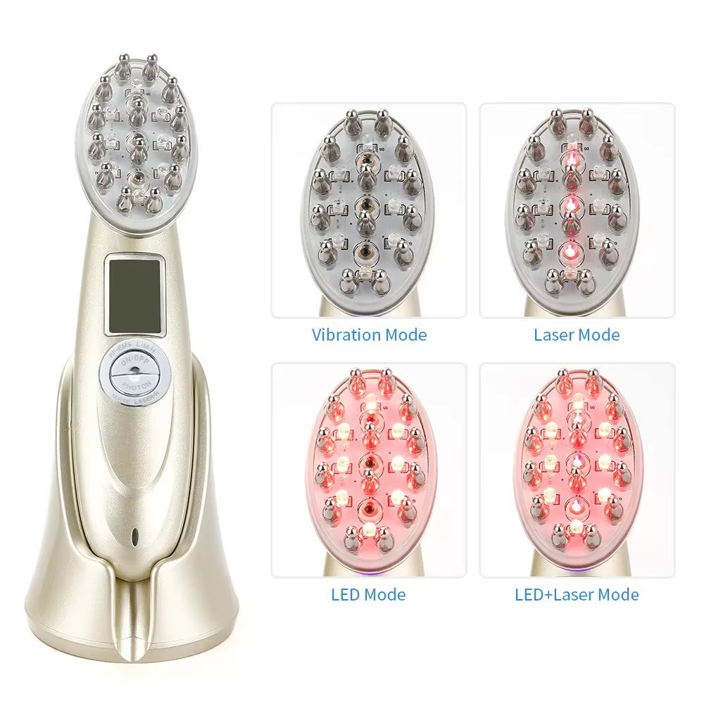7-in-1 Hair Growth Comb with Red Light, RF & EMS | Anti-Hair Loss Therapy - Essence Bleu